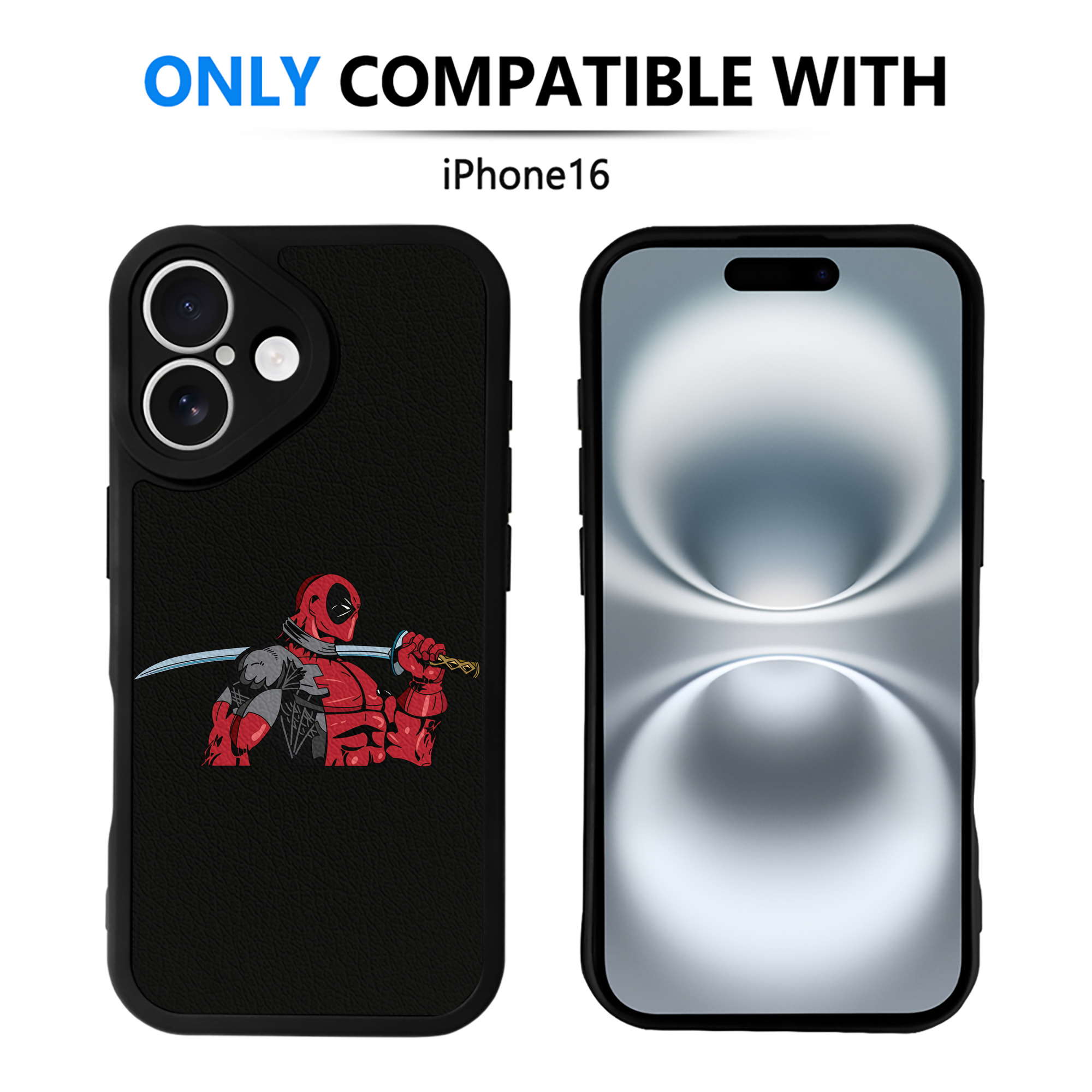 （画像用） Deadpool デッドプール 【iPhone 16シリーズ対応】シリコンスマホケース（レザー調） 材質：シリコン
